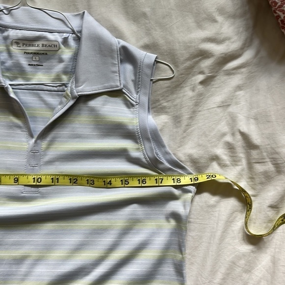 Pebble Beach Women’s Blue Luxe Performance Sleeveless Golf Polo Size L - Picture 7 of 7